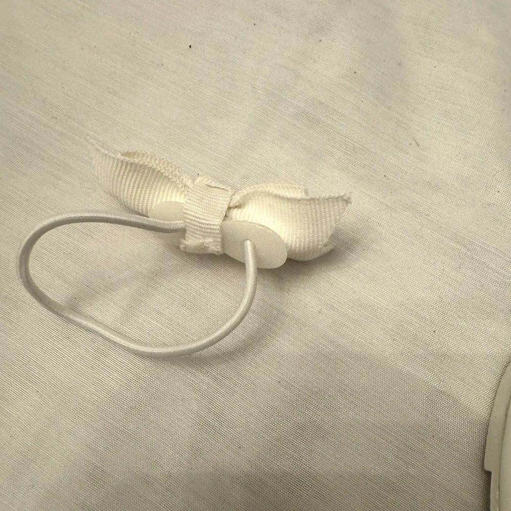 Capezio Girls Tap Dance Shoes Youth Tele Tone Size 13.5 White Elastic Bow‎